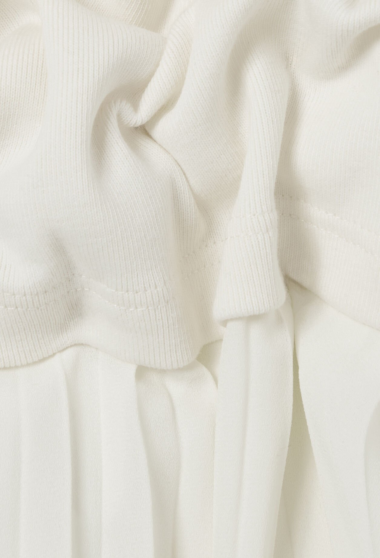 Twist ivory bi-material midi dress 
