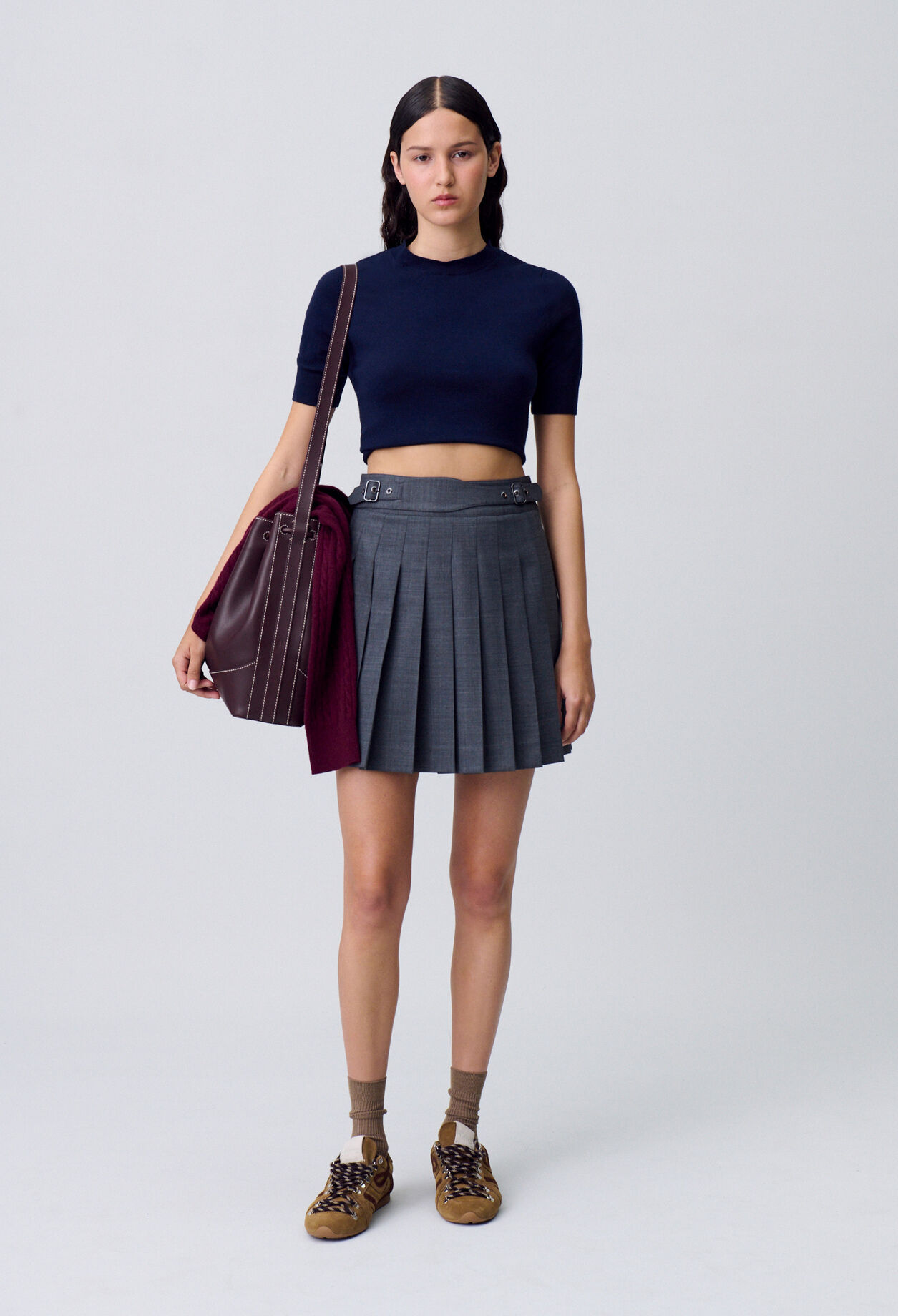Pleated mini skirt