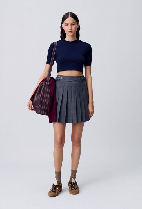 Pleated mini skirt
