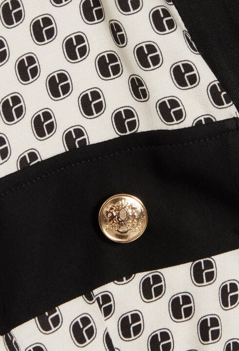 Black and white CP patterned maxi dress