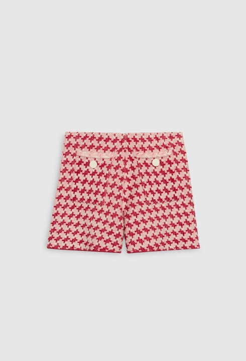 Tweed effect knitted shorts