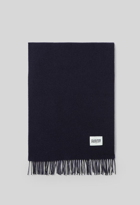Wide fringed scarf