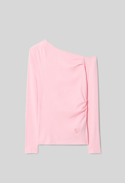 Pink Asymmetric Top in 100% Cotton