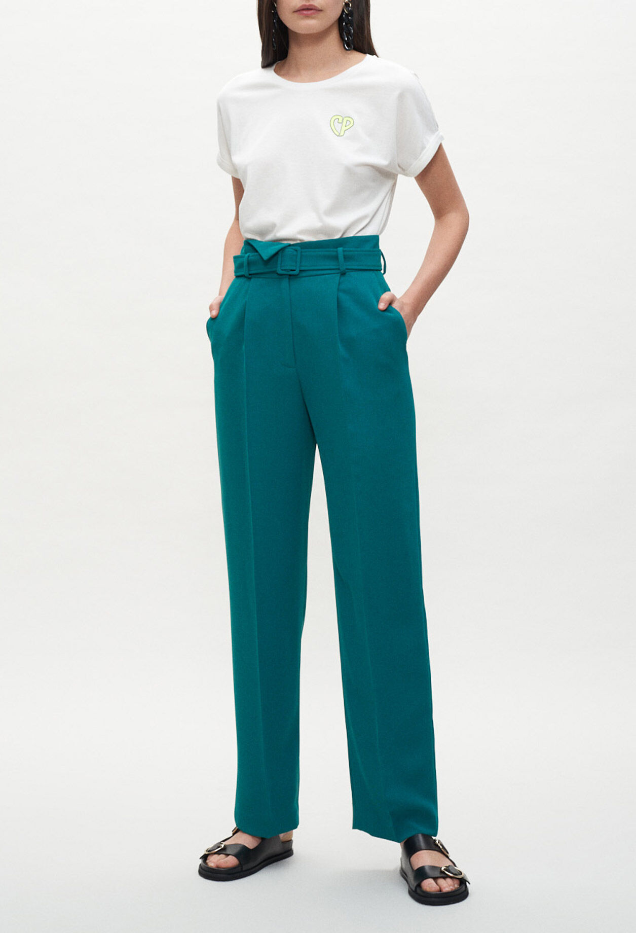 Belted carrot trousers