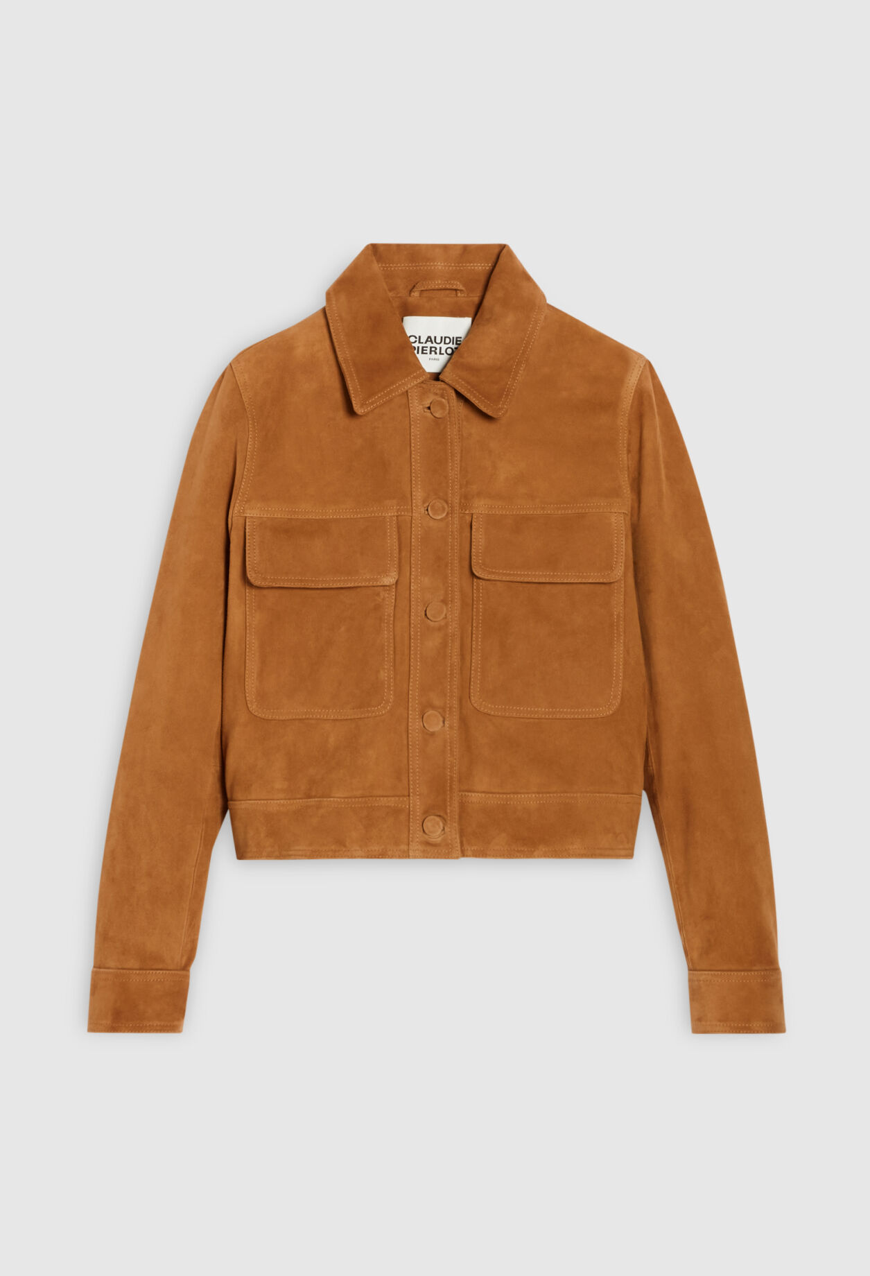 Short camel suede jacket