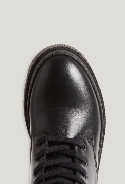 Black leather boots
