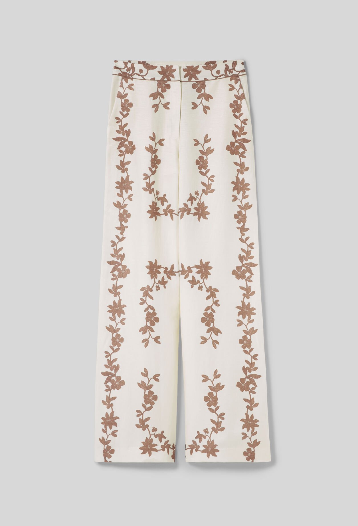 Floral wide-leg trousers