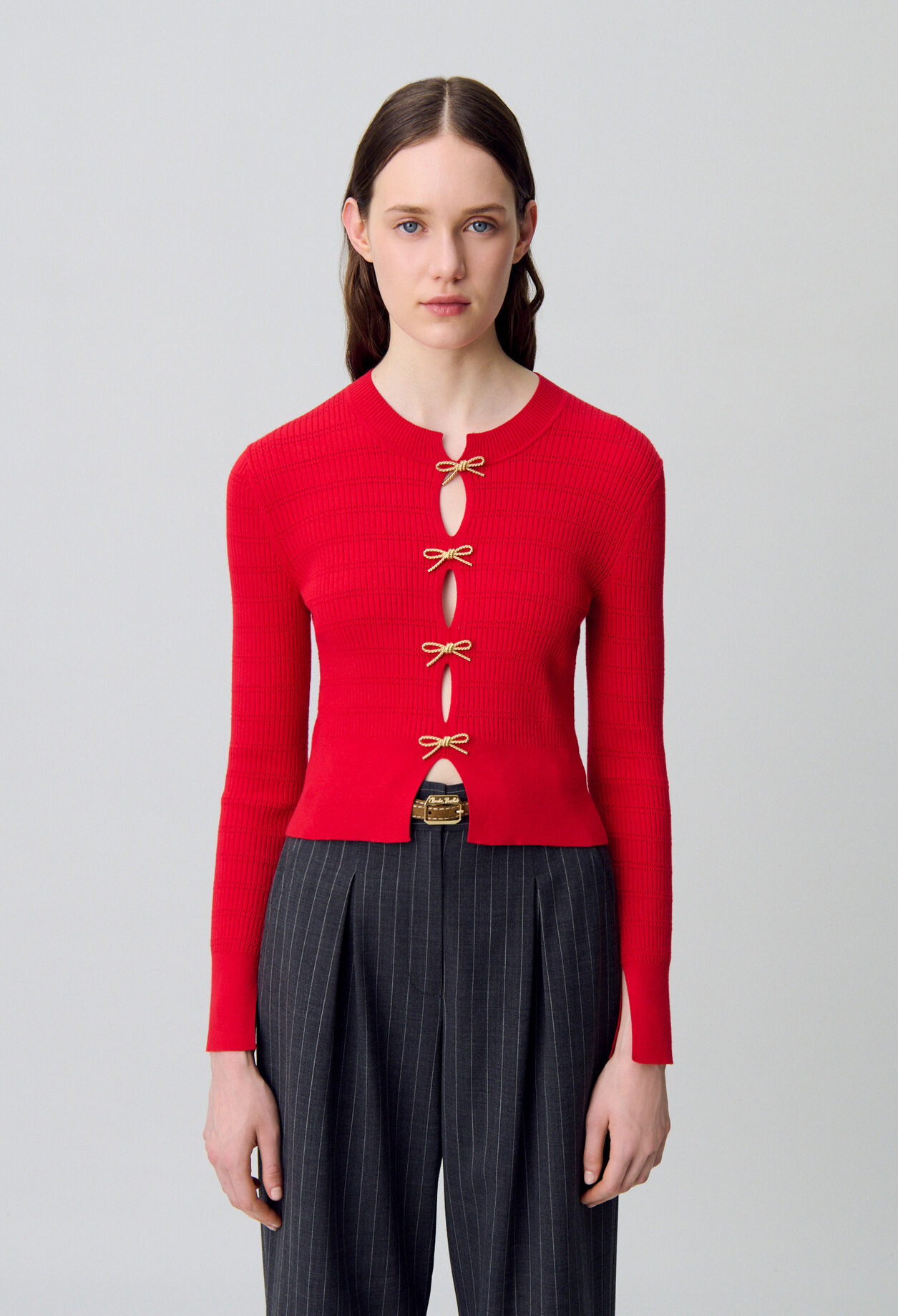 Knit Jumper with Bow Details
