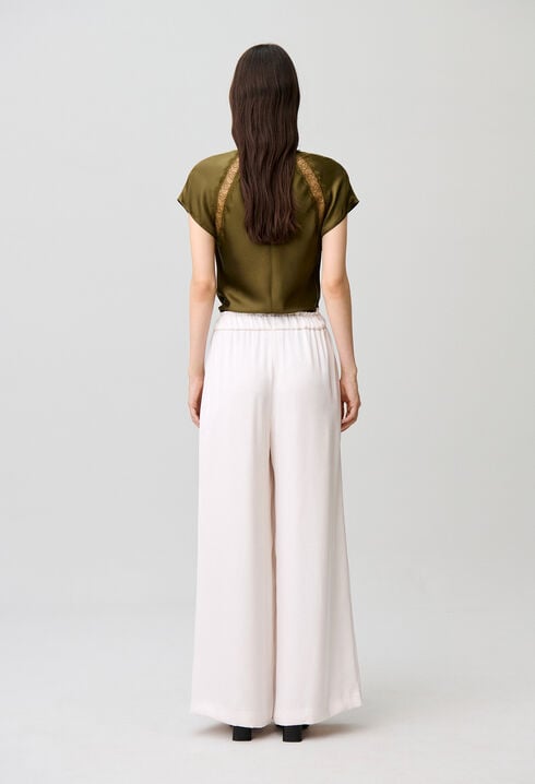 Flowy satin trousers