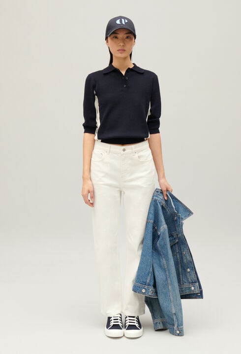 Two-tone polo jumper