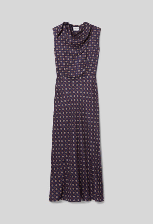 Flowy scarf neck dress