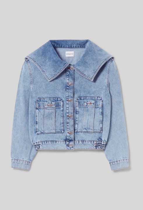 Contrast stitch denim jacket