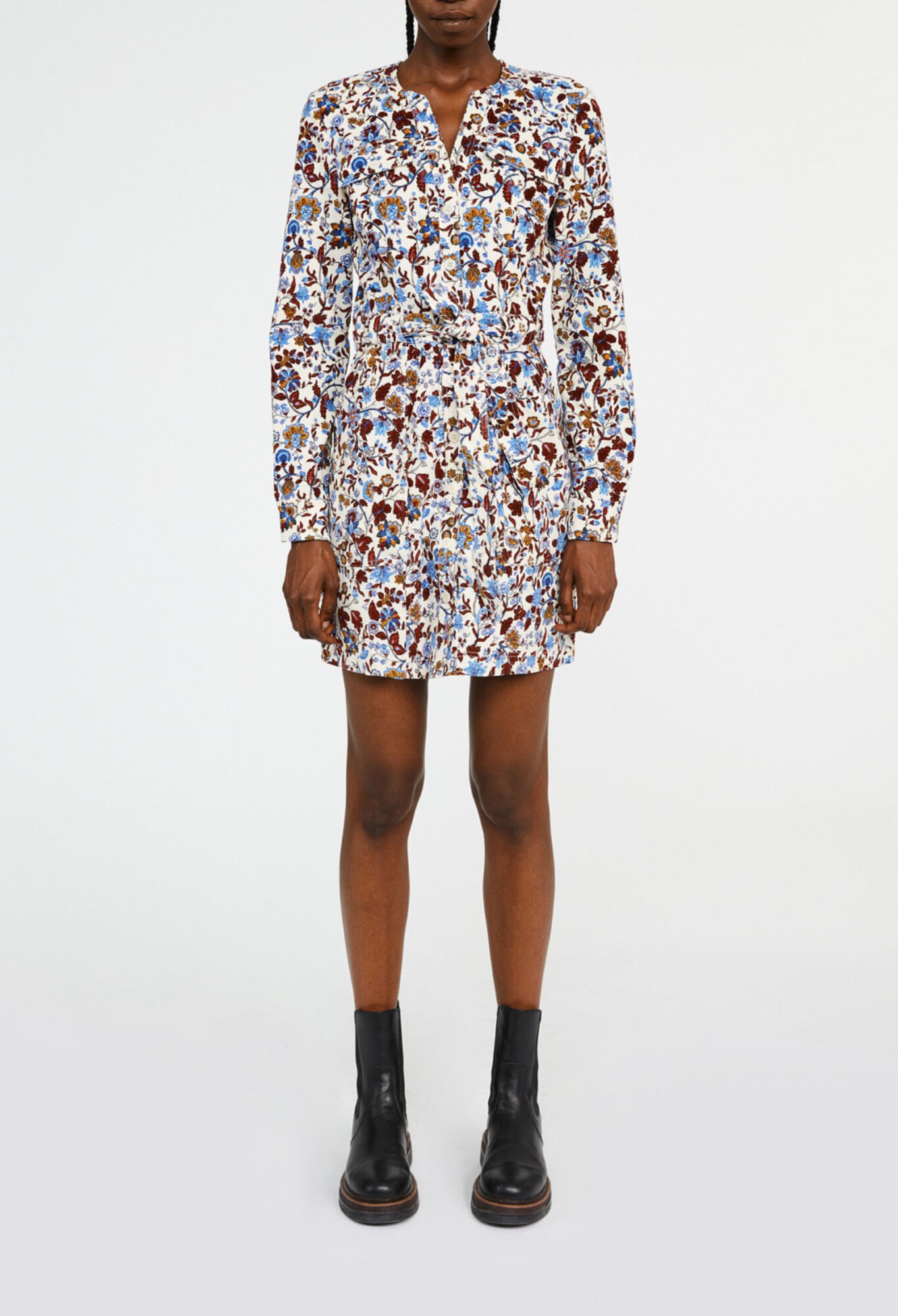 Robe courte imprimee fleurie coton for women Claudie Pierlot