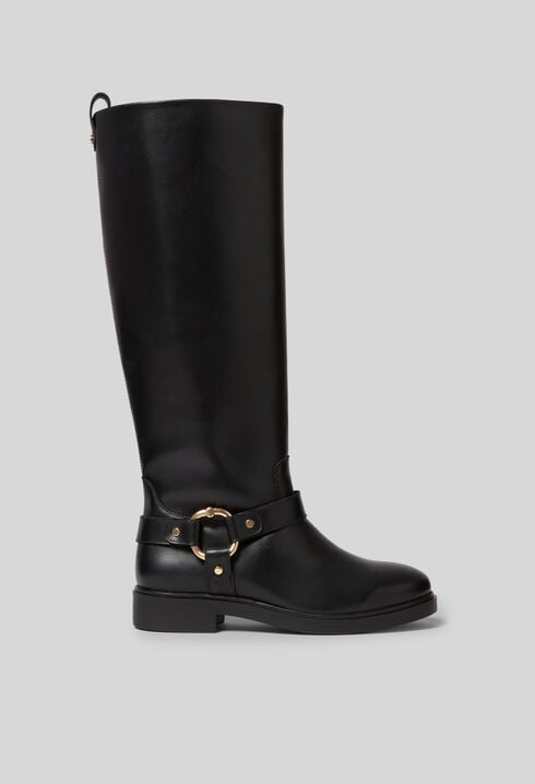 High leather boots