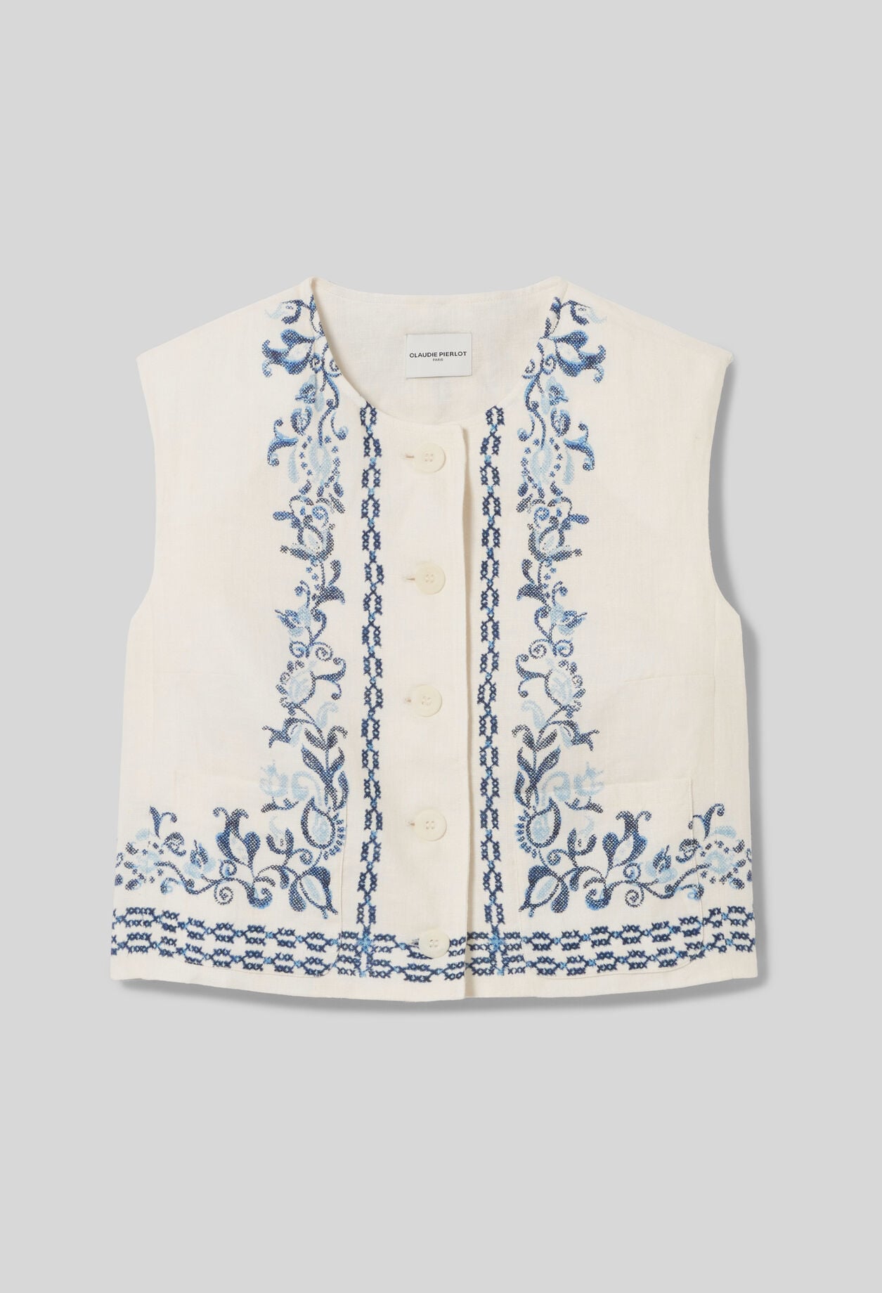 Sleeveless short jacket