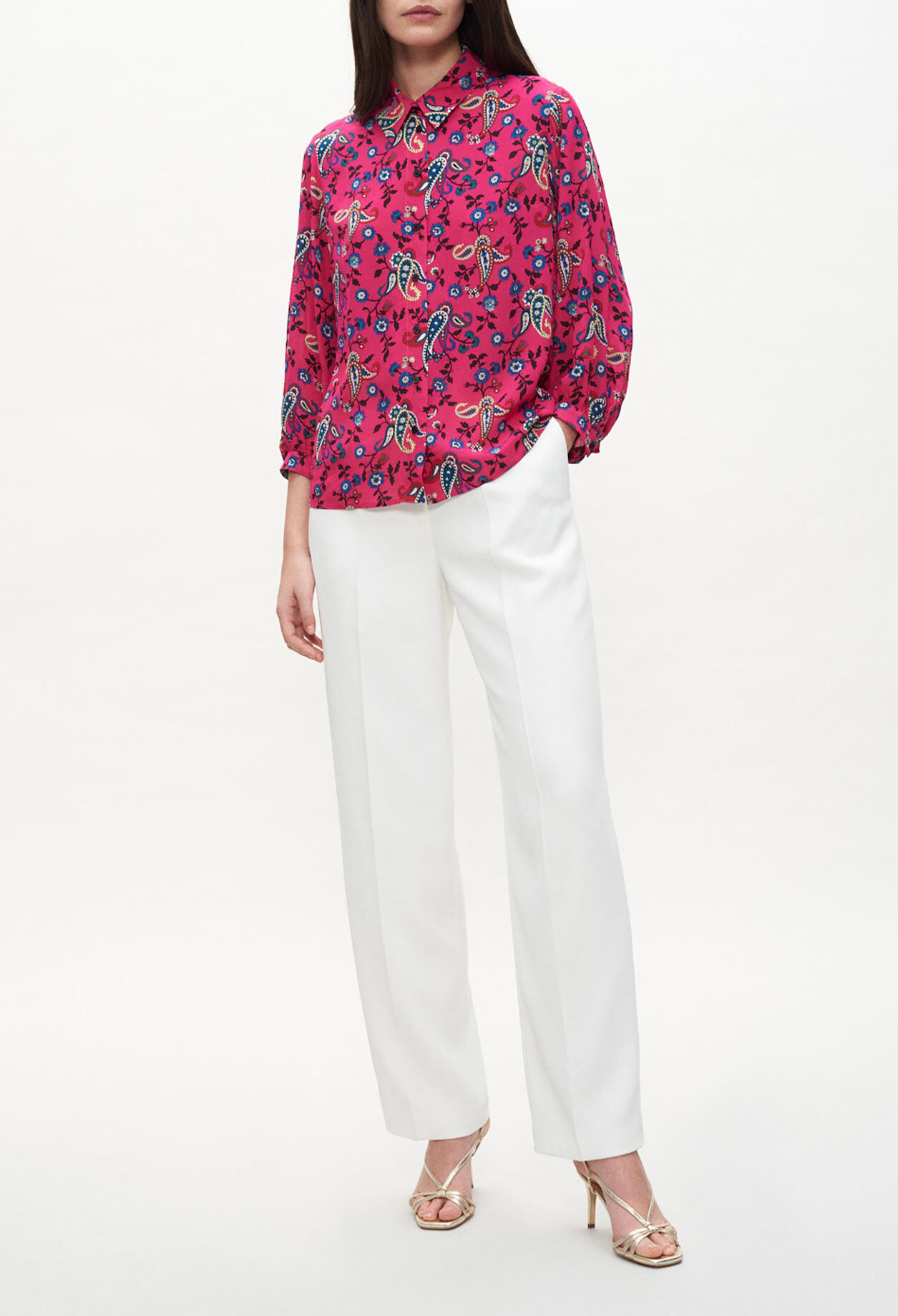 Fuchsia pink printed shirt