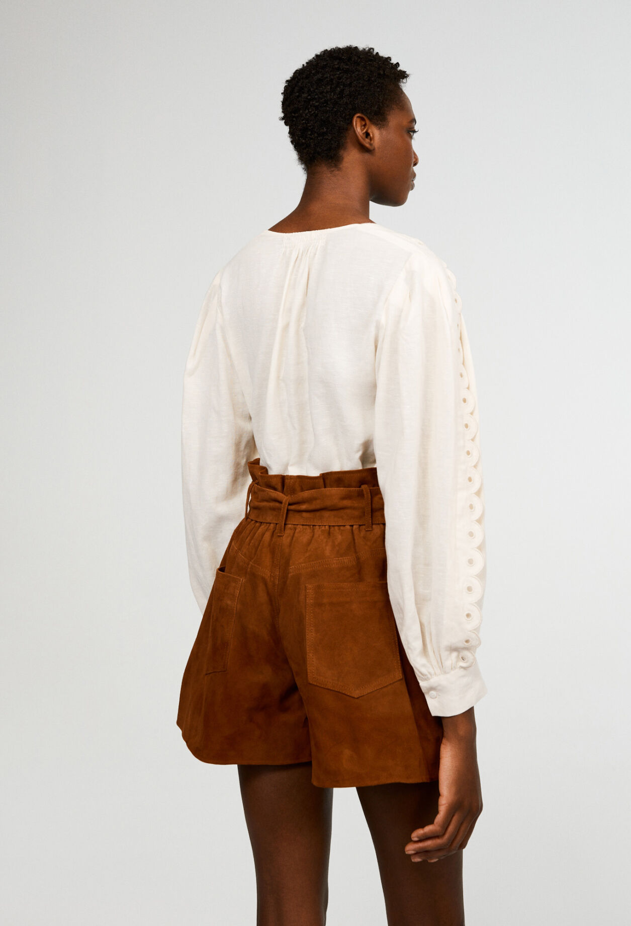 Organic cotton flared blouse