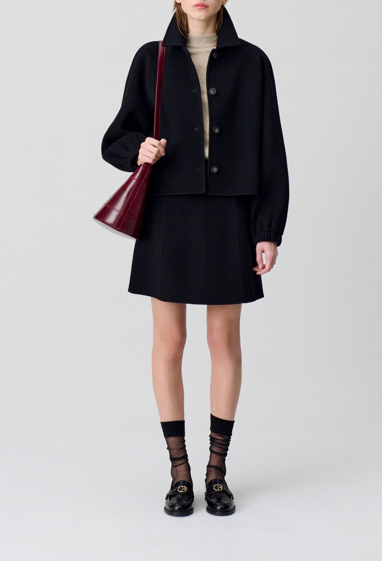 Straight mini skirt