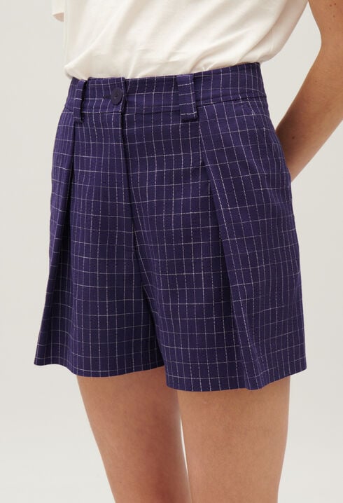Indigo checked shorts