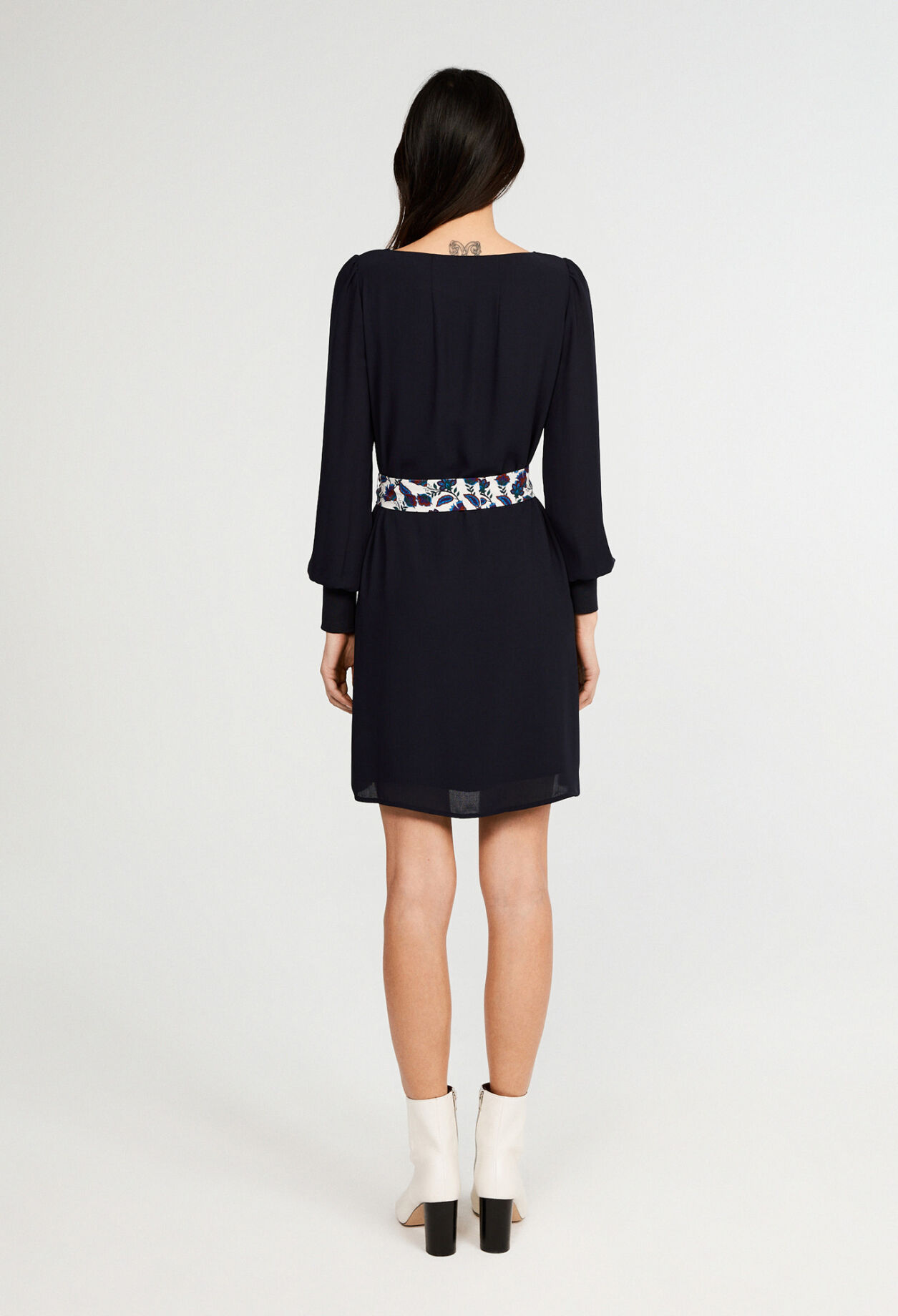 Straight belted dress