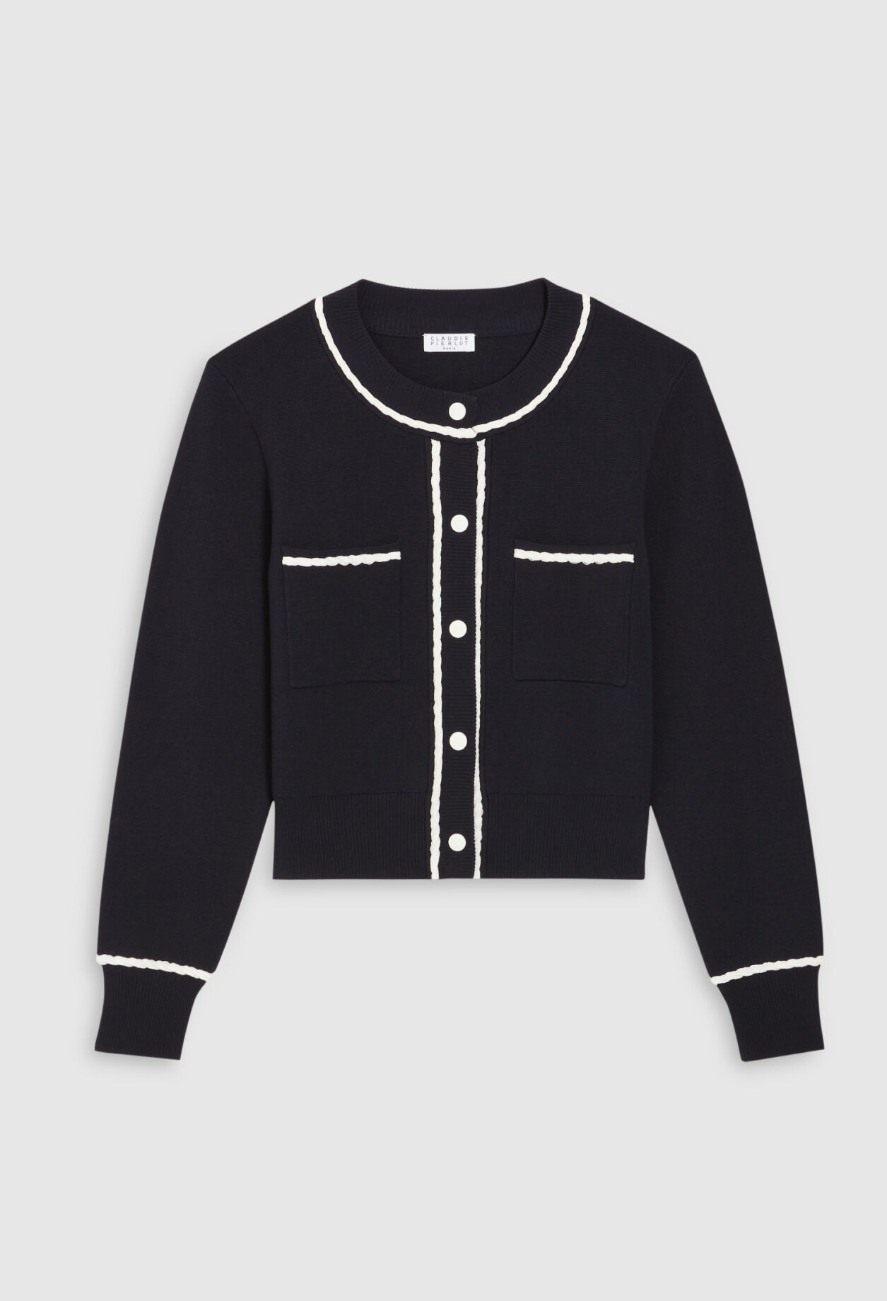 Cardigan with braided trim for women | Claudie Pierlot