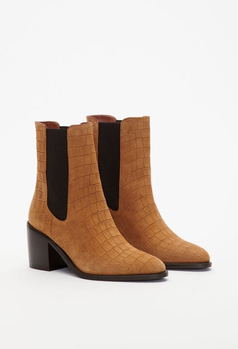 High-heeled ankle boots