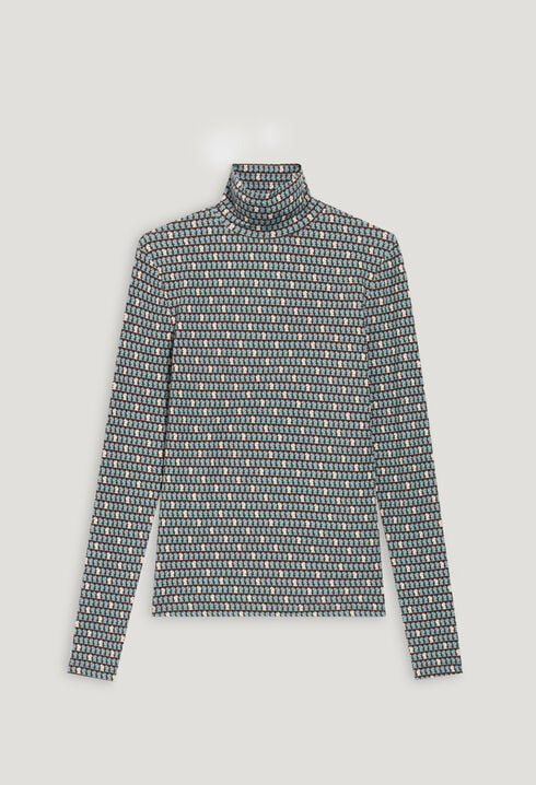 Long-sleeved patterned T-shirt