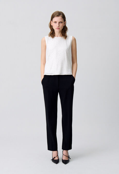 Off-white sequinned sleeveless top