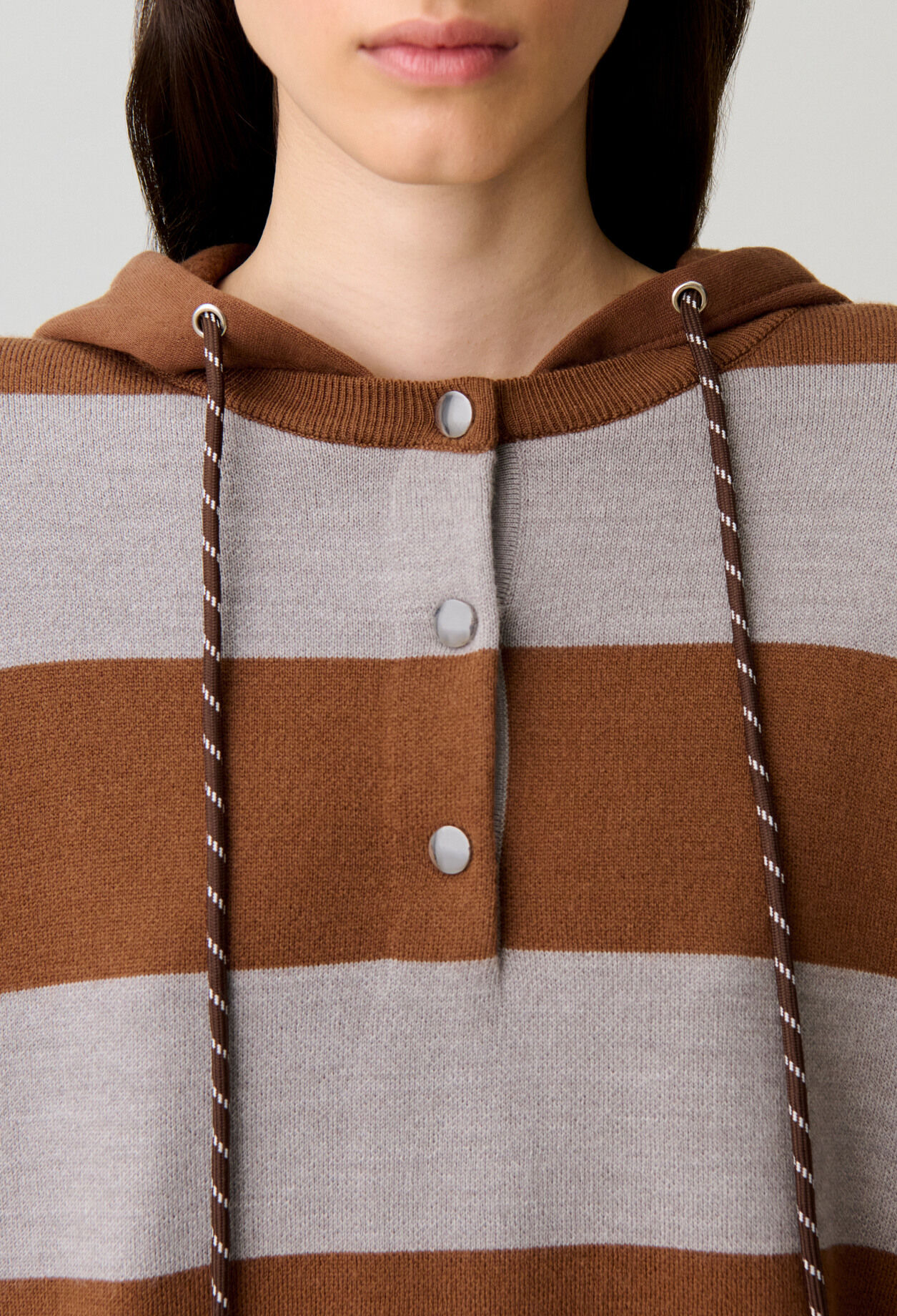 Oversized striped knit jumper