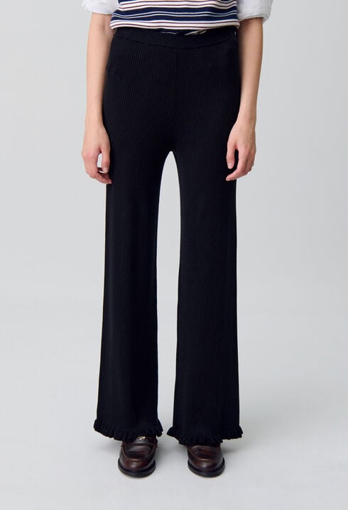 Flared Knit Trousers