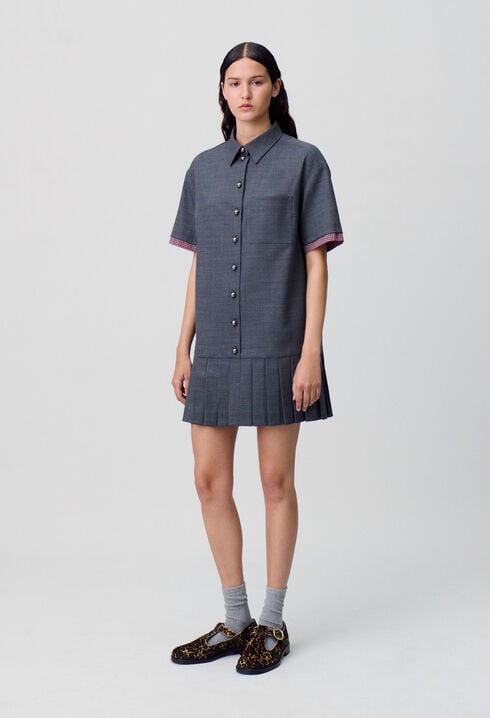 Pleated Mini Dress