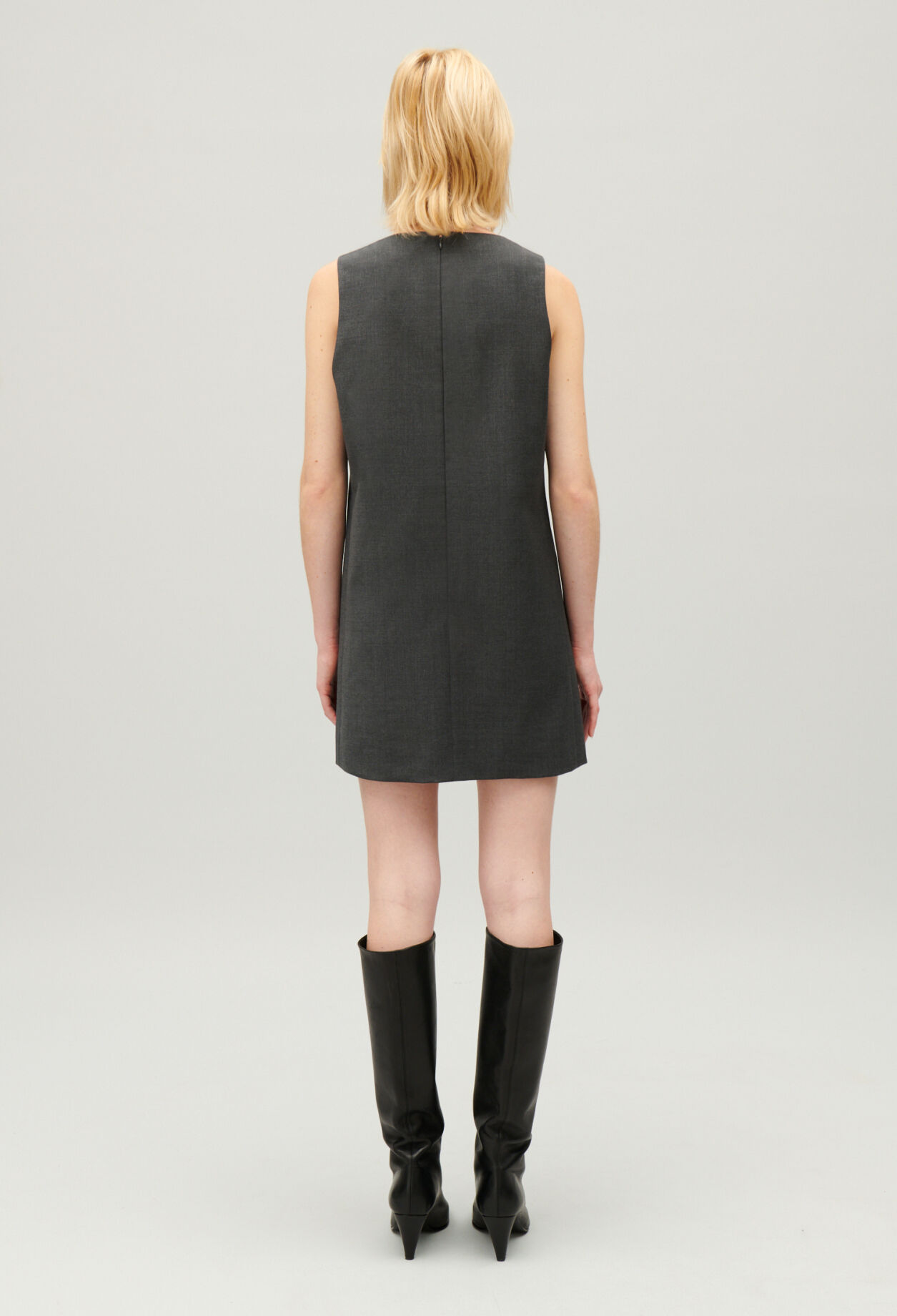 Short flecked grey dress