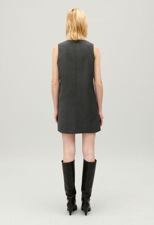 Short flecked grey dress