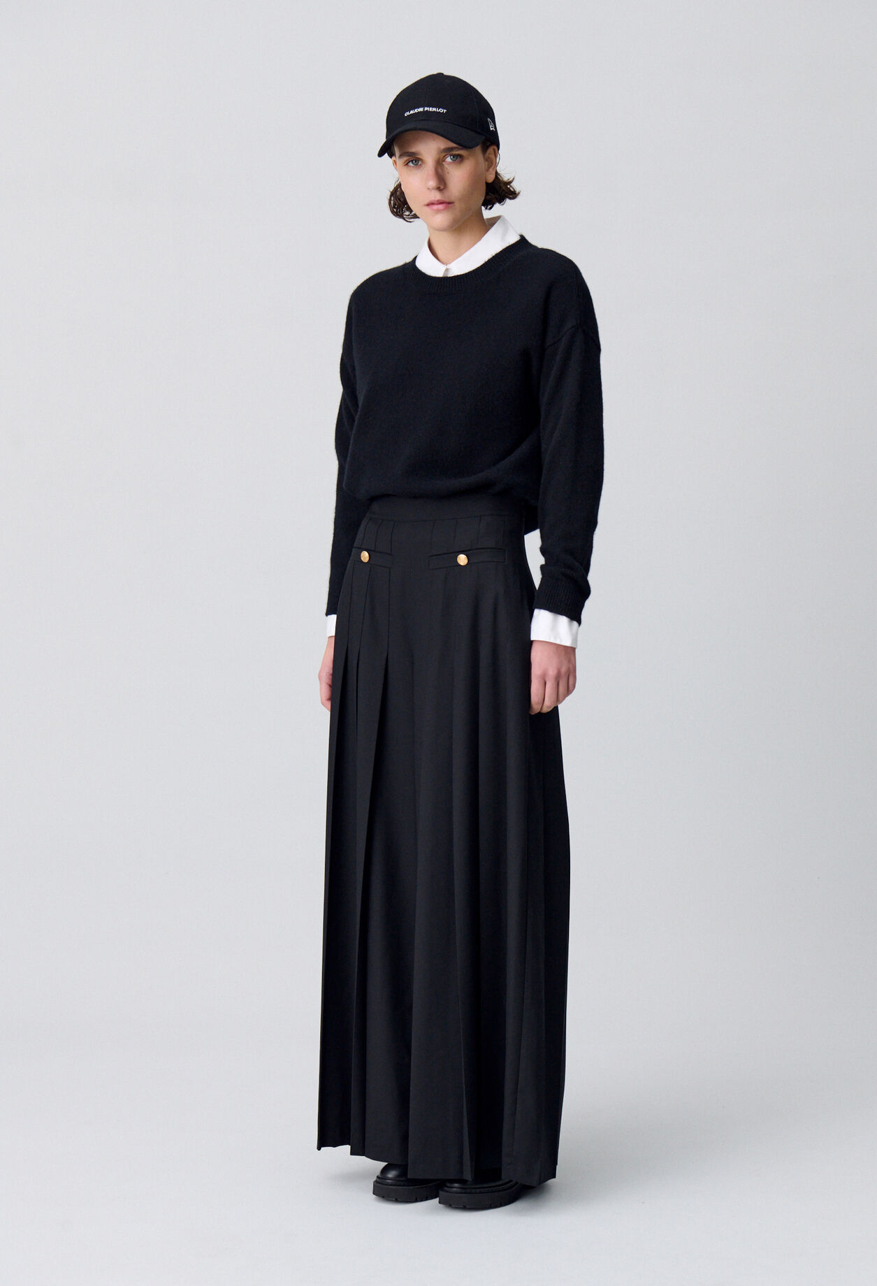 Pleated Wide-Leg Trousers