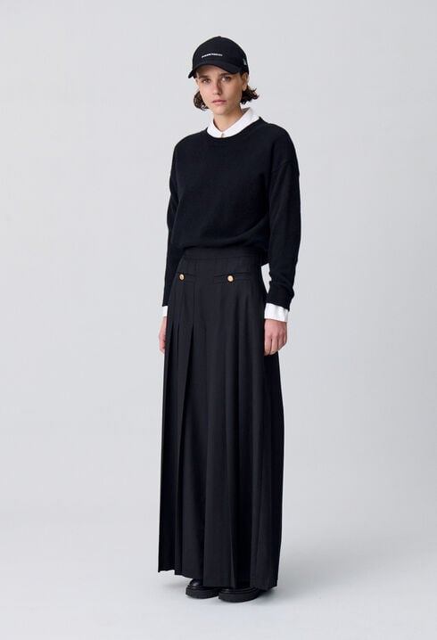Pleated Wide-Leg Trousers