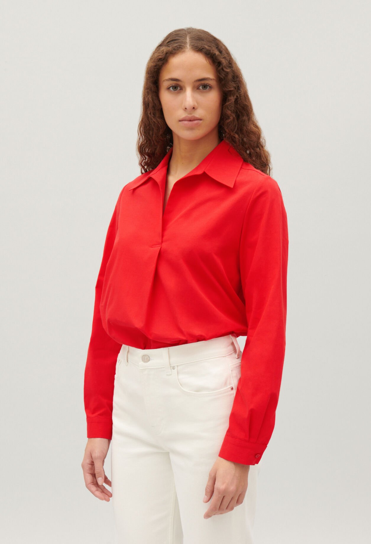 Long-sleeved cotton blouse