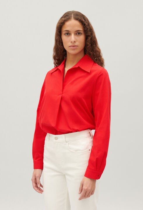 Long-sleeved cotton blouse