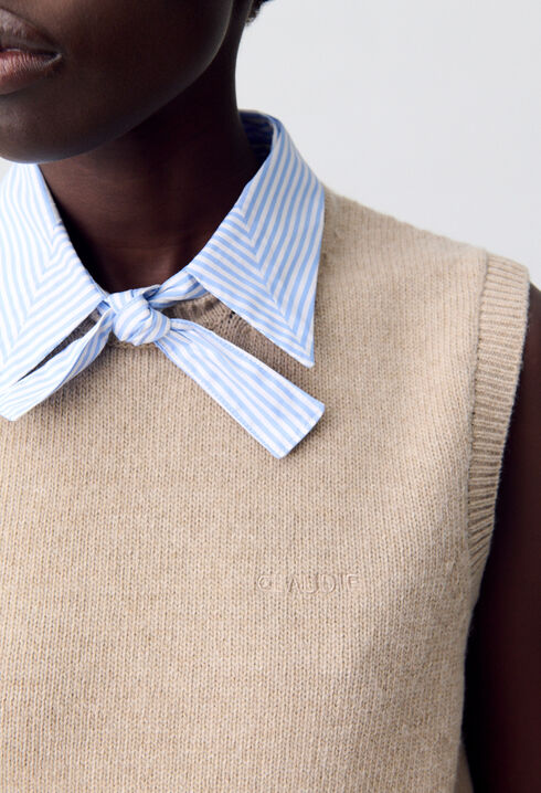Sleeveless Jumper Removable Collar
