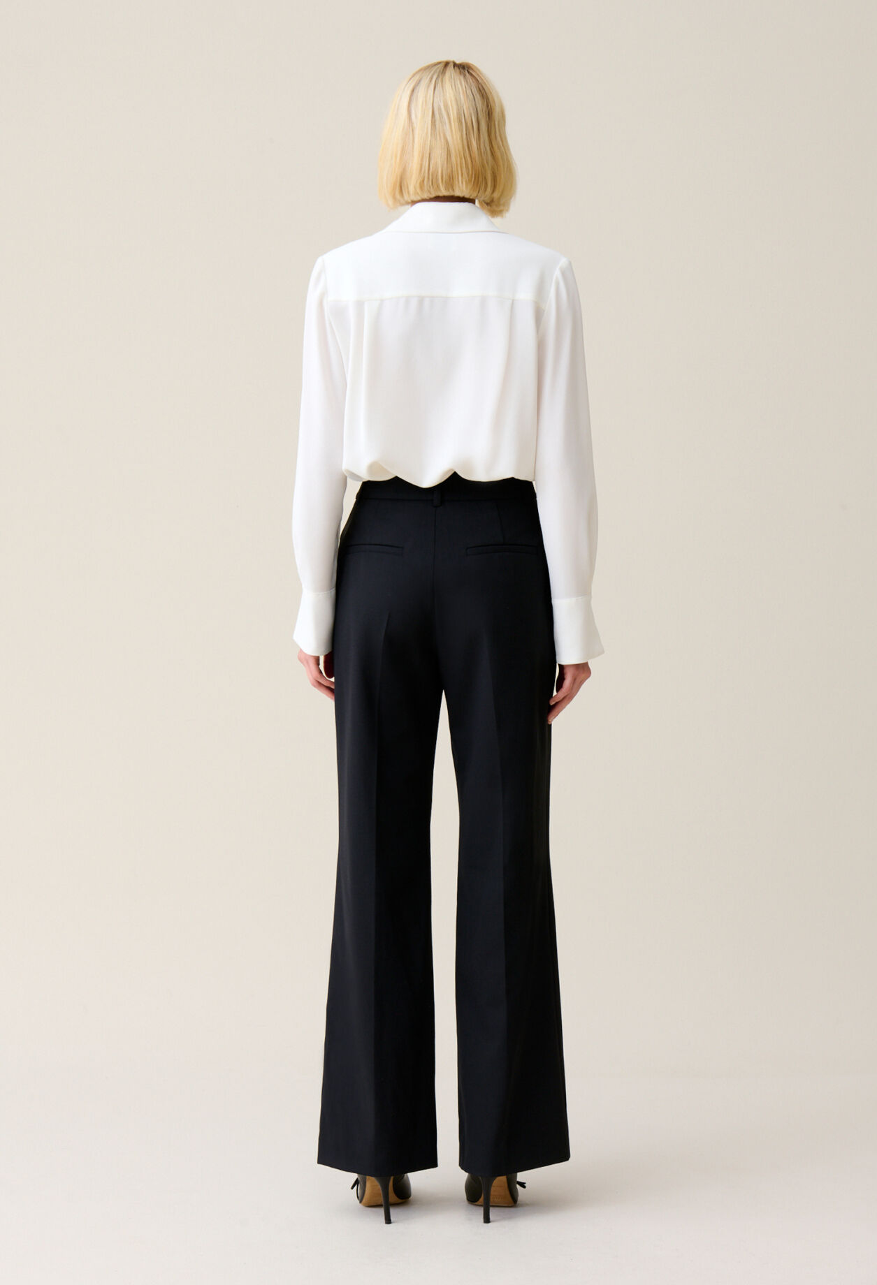 Navy wool suit trousers