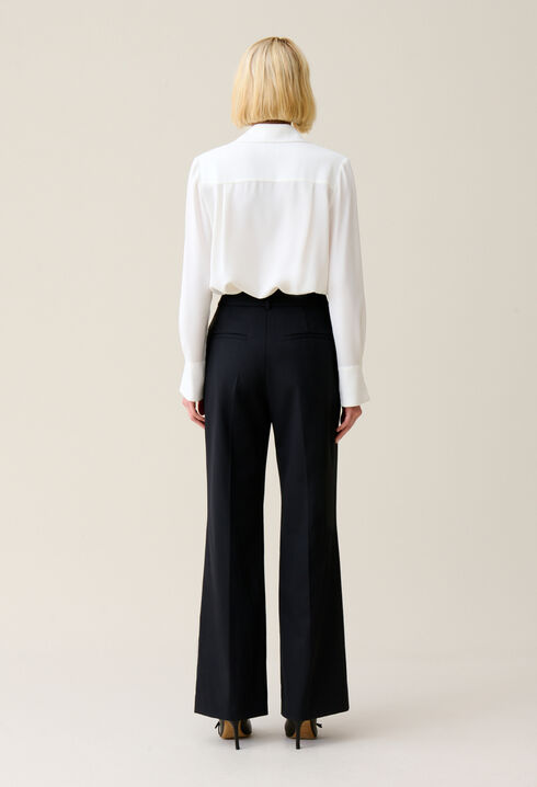 Navy wool suit trousers