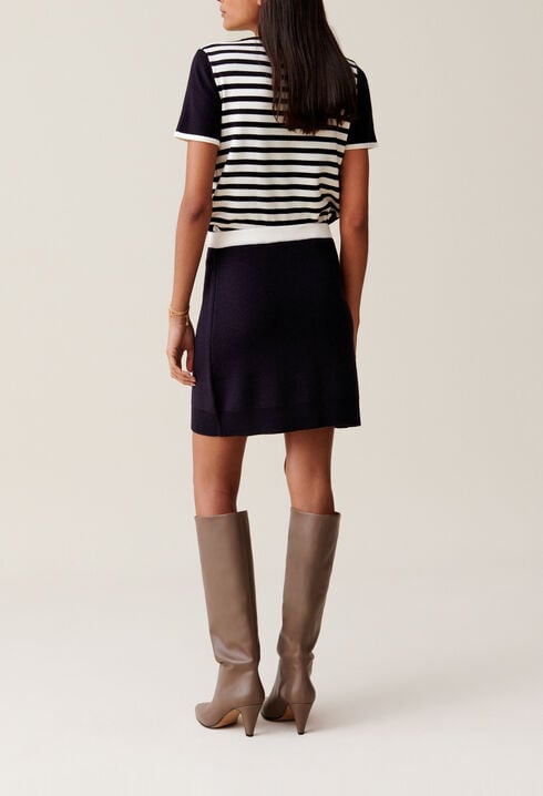 Wool Skirt with Elastic Waist