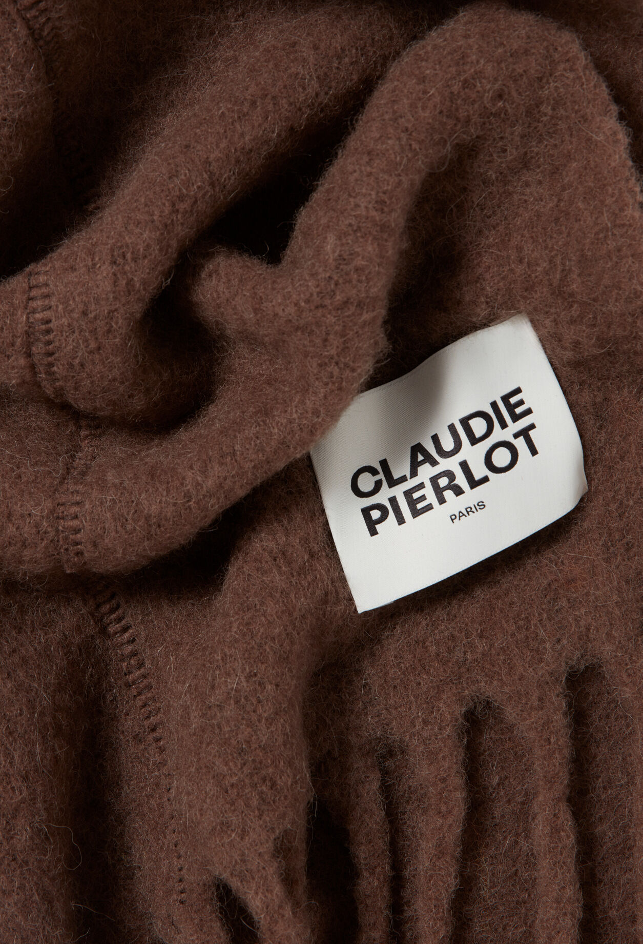 Bicolour scarf with fringes