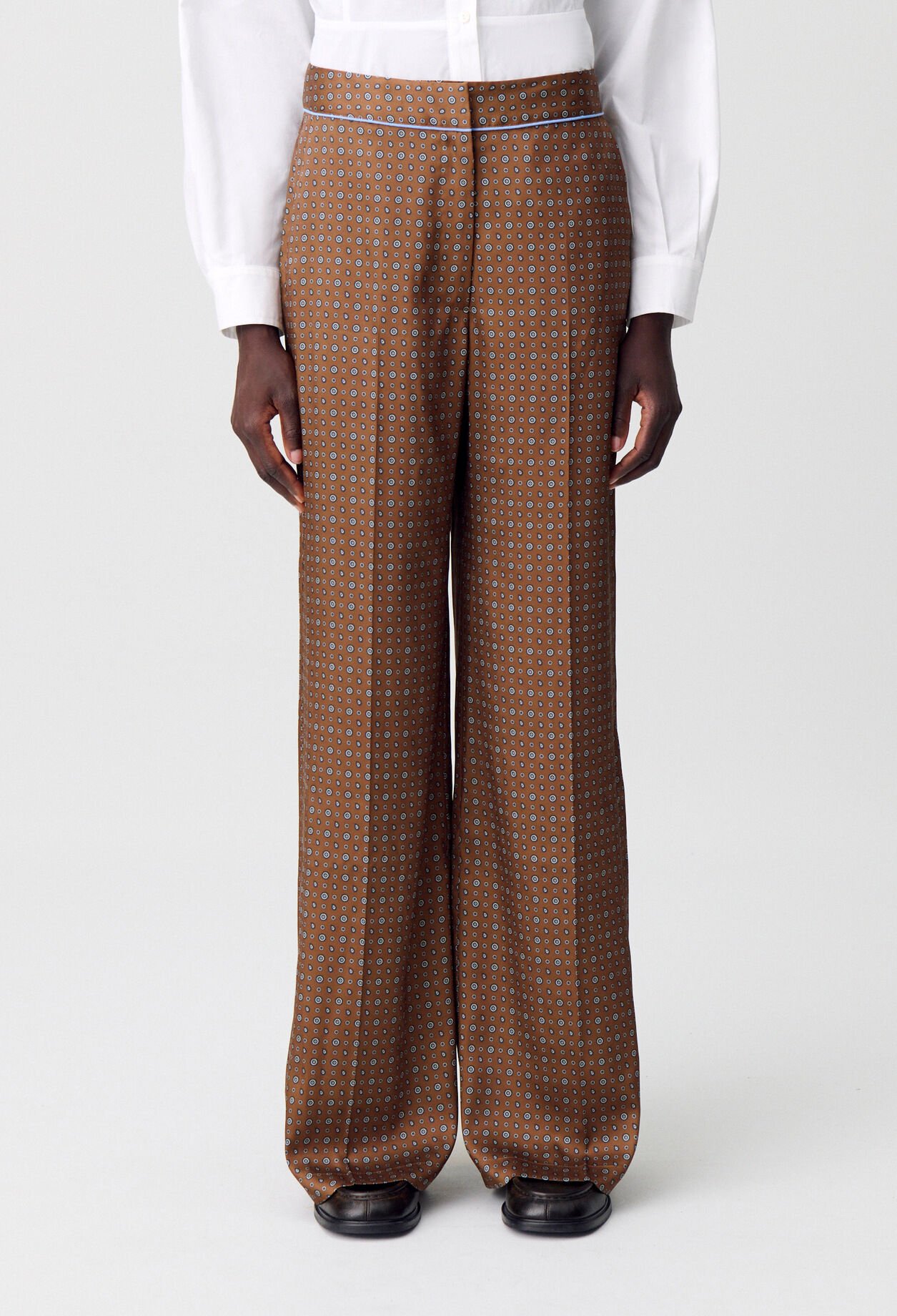 Printed fluid trousers
