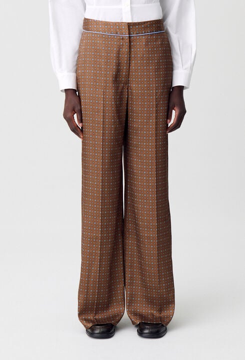 Printed fluid trousers
