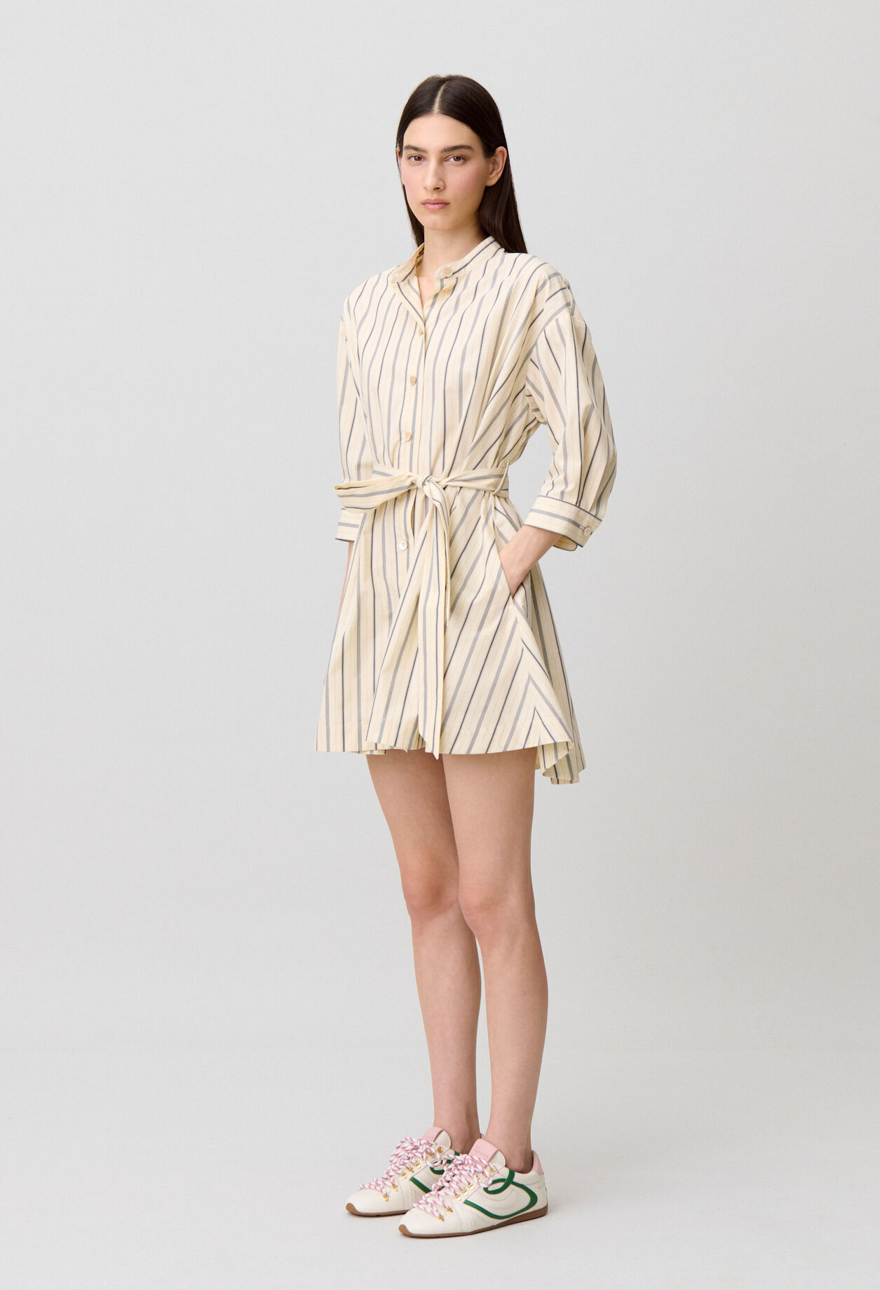 Fitted cotton shirt dress