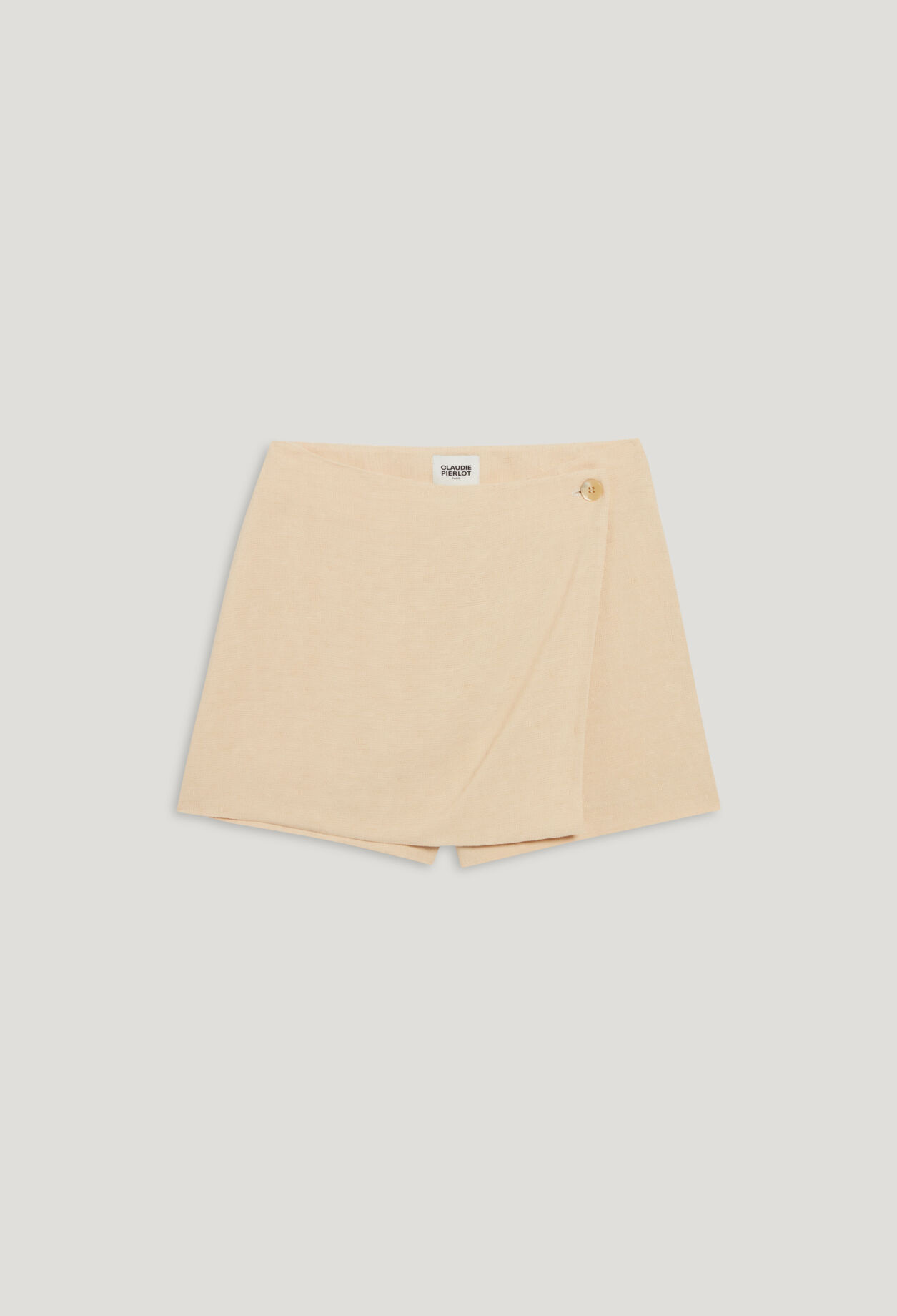 Short beige wrap skirt