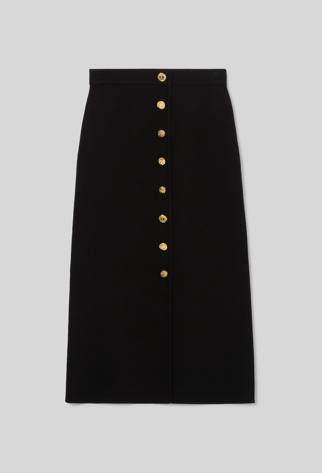 Fitted knitted midi skirt