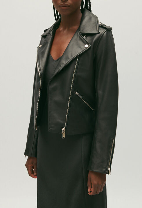 Black smooth leather jacket