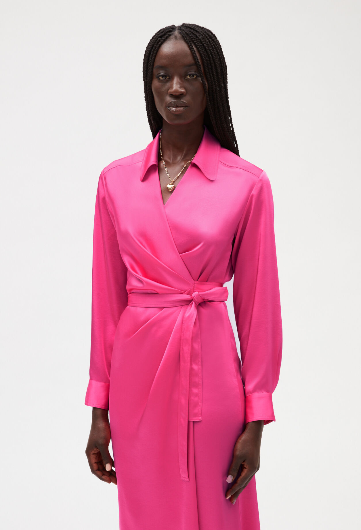 Wrap dress mid length hot sale