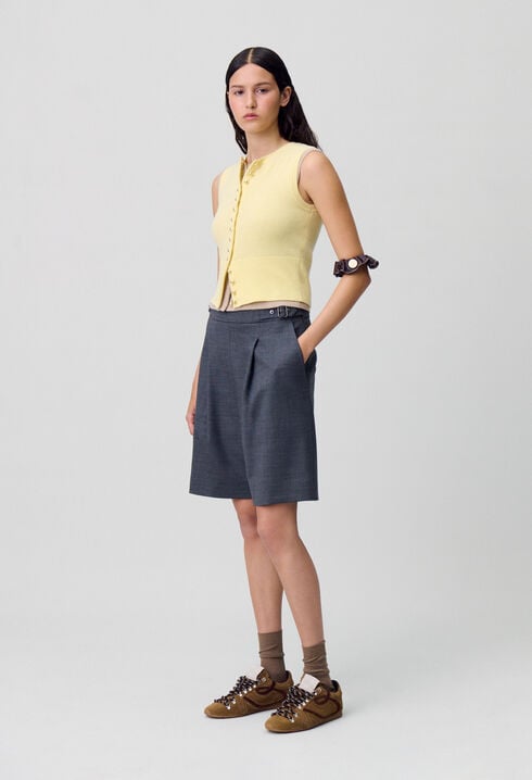 Pleated Bermuda Shorts
